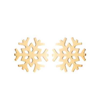 Fashion Snowflake Stainless Steel Plating Ear Studs 1 Pair