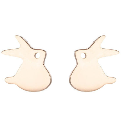 Fashion Rabbit Bat Bird Stainless Steel Plating Ear Studs 1 Pair