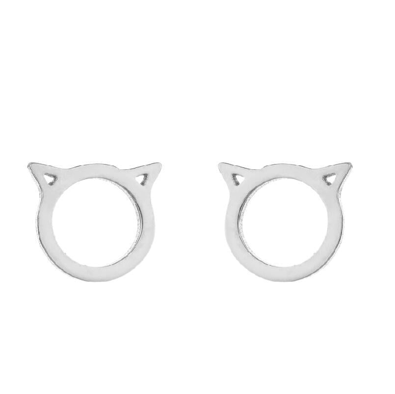 Fashion Rabbit Bat Bird Stainless Steel Plating Ear Studs 1 Pair