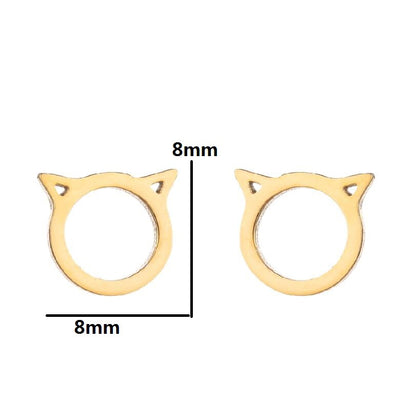 Fashion Rabbit Bat Bird Stainless Steel Plating Ear Studs 1 Pair