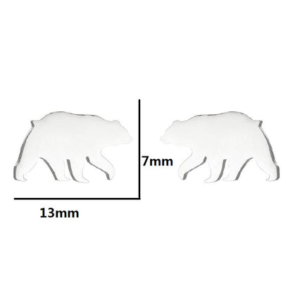 Fashion Rabbit Bat Bird Stainless Steel Plating Ear Studs 1 Pair