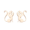 Simple Style Penguin Cat Octopus Stainless Steel Plating Hollow Out Ear Studs 1 Pair