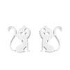 Simple Style Penguin Cat Octopus Stainless Steel Plating Hollow Out Ear Studs 1 Pair