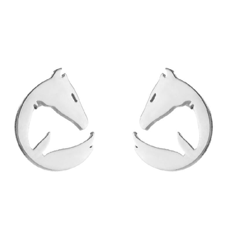 Simple Style Penguin Cat Octopus Stainless Steel Plating Hollow Out Ear Studs 1 Pair