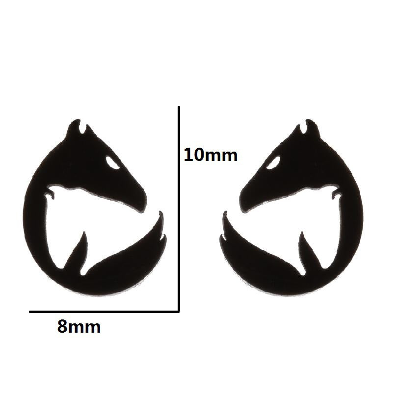 Simple Style Penguin Cat Octopus Stainless Steel Plating Hollow Out Ear Studs 1 Pair