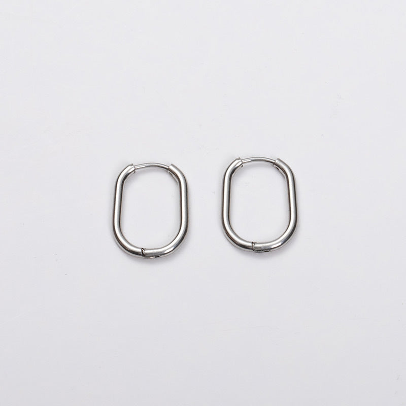 Simple Style U Shape Stainless Steel Polishing Plating Earrings 1 Pair