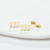 Simple Style Number Stainless Steel Plating Hollow Out Ear Studs 1 Pair