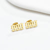 Simple Style Number Stainless Steel Plating Hollow Out Ear Studs 1 Pair