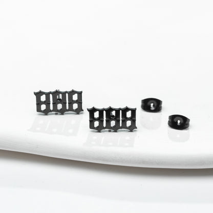 Simple Style Number Stainless Steel Plating Hollow Out Ear Studs 1 Pair