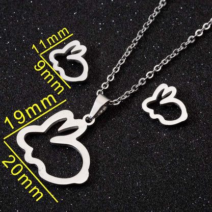 1 Set Fashion Geometric Titanium Steel Plating Earrings Necklace