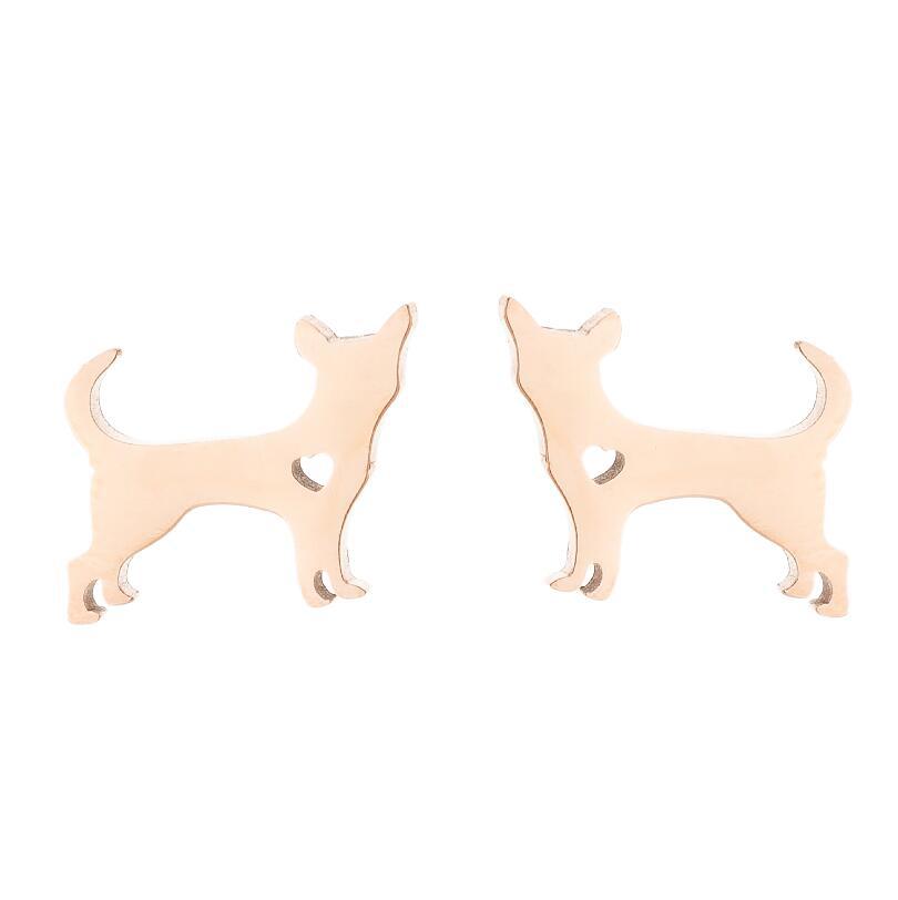 1 Pair Cute Animal Titanium Steel Plating Ear Studs