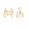 Fashion Star Moon Tree Stainless Steel Plating Hollow Out Ear Studs 1 Pair