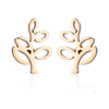 Fashion Star Moon Tree Stainless Steel Plating Hollow Out Ear Studs 1 Pair