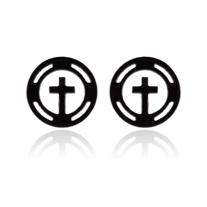 1 Pair Retro Cross Stainless Steel Plating Ear Studs