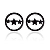 Fashion Star Moon Tree Stainless Steel Plating Hollow Out Ear Studs 1 Pair