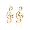 Fashion Star Moon Tree Stainless Steel Plating Hollow Out Ear Studs 1 Pair