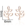 Fashion Star Moon Tree Stainless Steel Plating Hollow Out Ear Studs 1 Pair