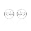 Fashion Star Moon Tree Stainless Steel Plating Hollow Out Ear Studs 1 Pair