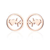 Fashion Star Moon Tree Stainless Steel Plating Hollow Out Ear Studs 1 Pair