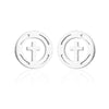 Fashion Star Moon Tree Stainless Steel Plating Hollow Out Ear Studs 1 Pair