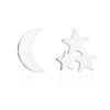 Fashion Star Moon Tree Stainless Steel Plating Hollow Out Ear Studs 1 Pair