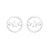 Fashion Star Moon Tree Stainless Steel Plating Hollow Out Ear Studs 1 Pair