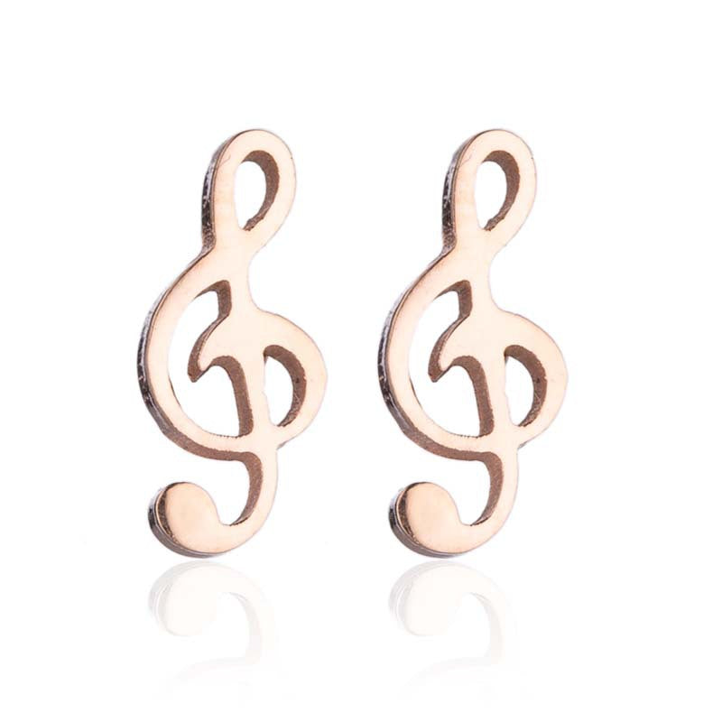 Fashion Star Moon Tree Stainless Steel Plating Hollow Out Ear Studs 1 Pair