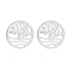 Fashion Star Moon Tree Stainless Steel Plating Hollow Out Ear Studs 1 Pair