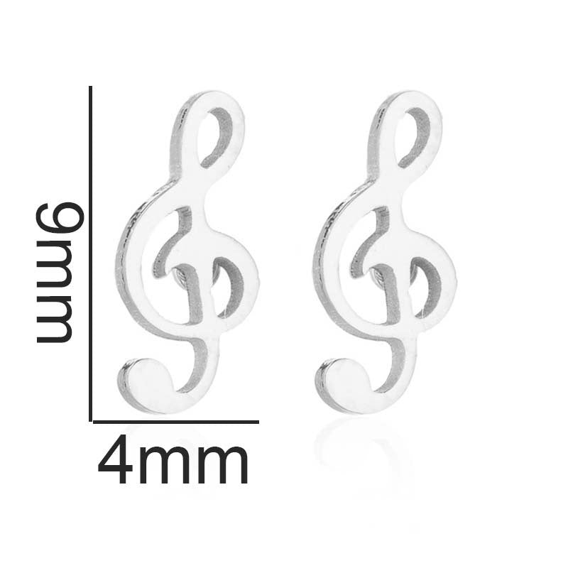 Fashion Star Moon Tree Stainless Steel Plating Hollow Out Ear Studs 1 Pair