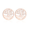 Fashion Star Moon Tree Stainless Steel Plating Hollow Out Ear Studs 1 Pair