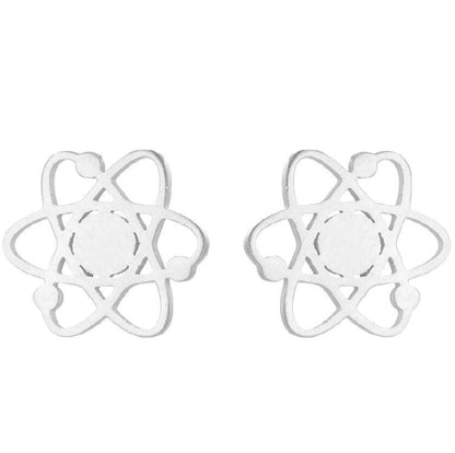 Simple Style Spider Web Butterfly Notes Stainless Steel Plating Hollow Out Ear Studs 1 Pair