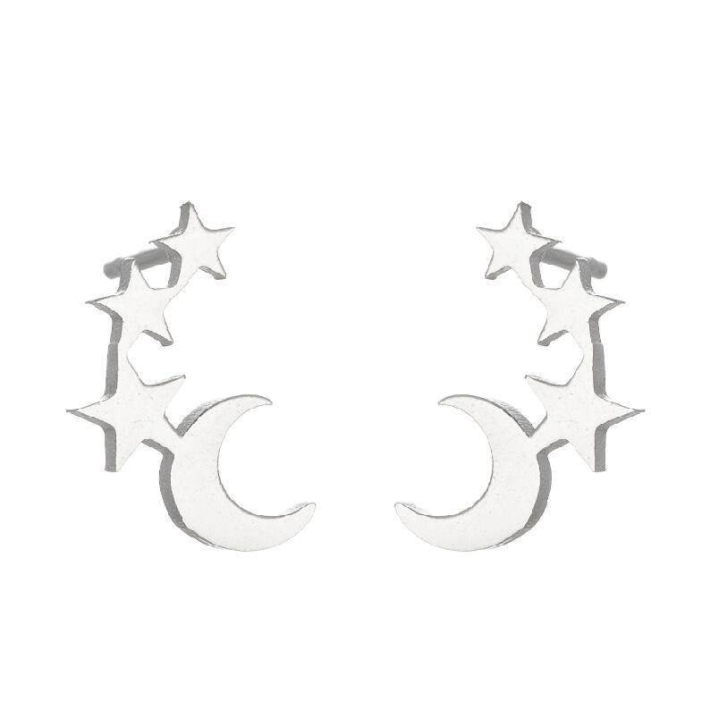 Simple Style Spider Web Butterfly Notes Stainless Steel Plating Hollow Out Ear Studs 1 Pair