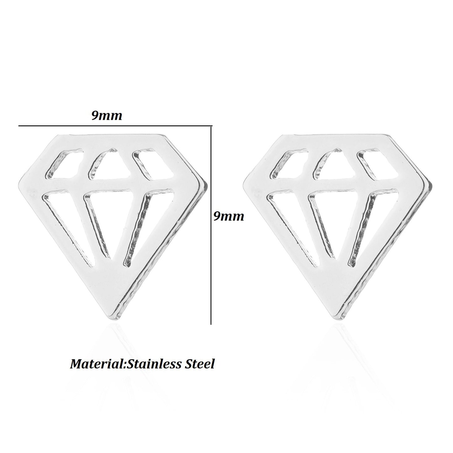 1 Pair Fashion Geometric Titanium Steel Plating Ear Studs