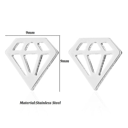 1 Pair Fashion Geometric Titanium Steel Plating Ear Studs