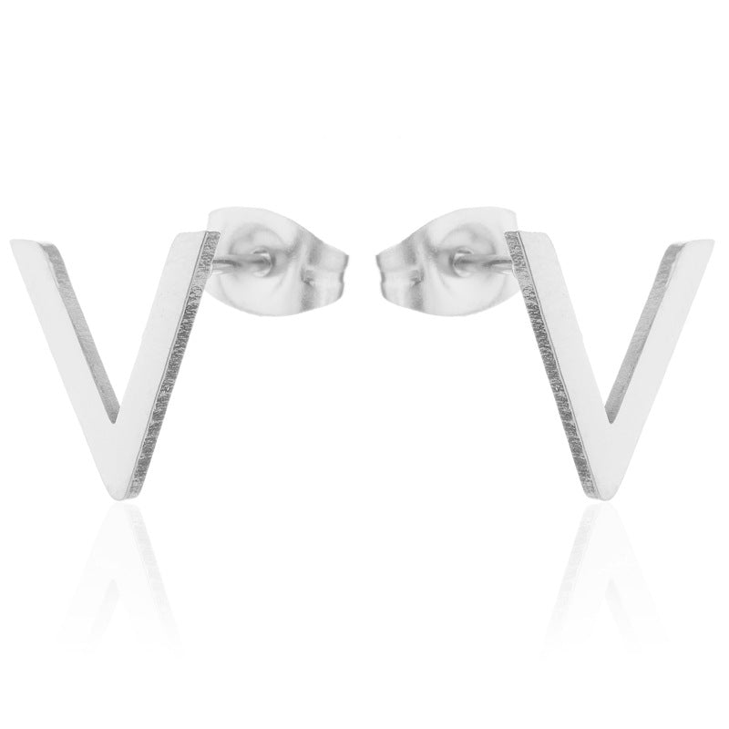 1 Pair Fashion Geometric Titanium Steel Plating Ear Studs