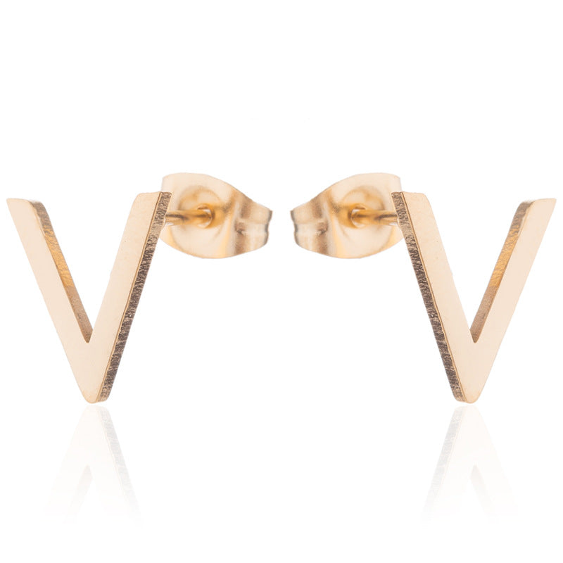 1 Pair Fashion Geometric Titanium Steel Plating Ear Studs