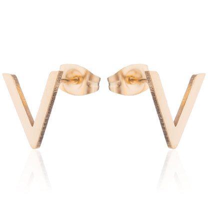 1 Pair Fashion Geometric Titanium Steel Plating Ear Studs