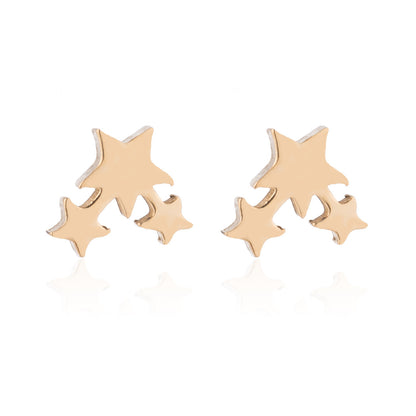 1 Pair Fashion Geometric Titanium Steel Plating Ear Studs