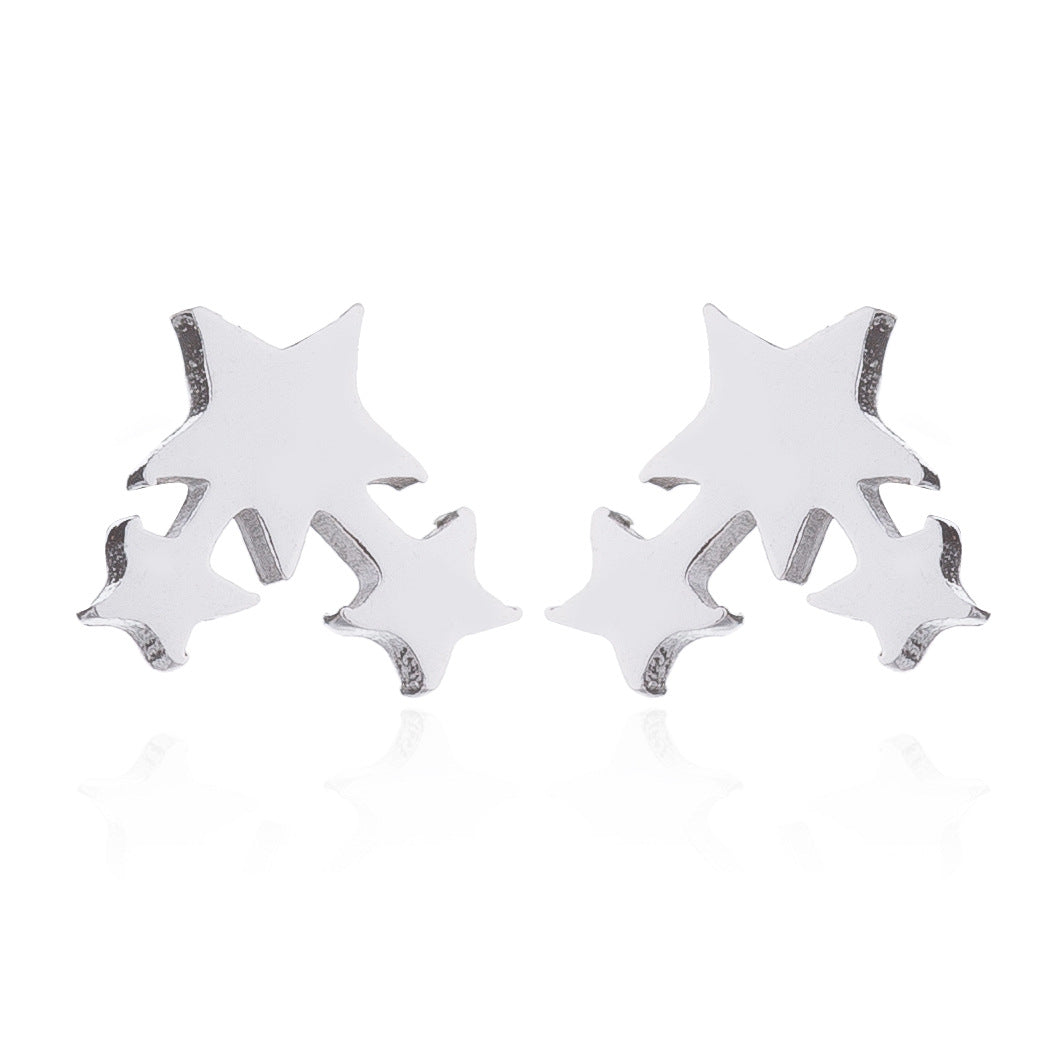 1 Pair Fashion Geometric Titanium Steel Plating Ear Studs