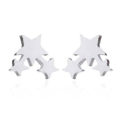 1 Pair Fashion Geometric Titanium Steel Plating Ear Studs