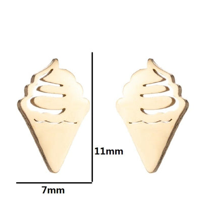 1 Pair Simple Style Ice Cream Stainless Steel Plating Ear Studs