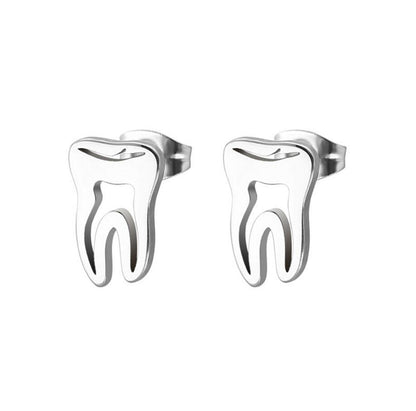 Fashion Solid Color Stainless Steel Ear Studs 1 Pair