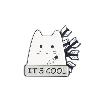 Fashion Cat Alloy Stoving Varnish Unisex Brooches