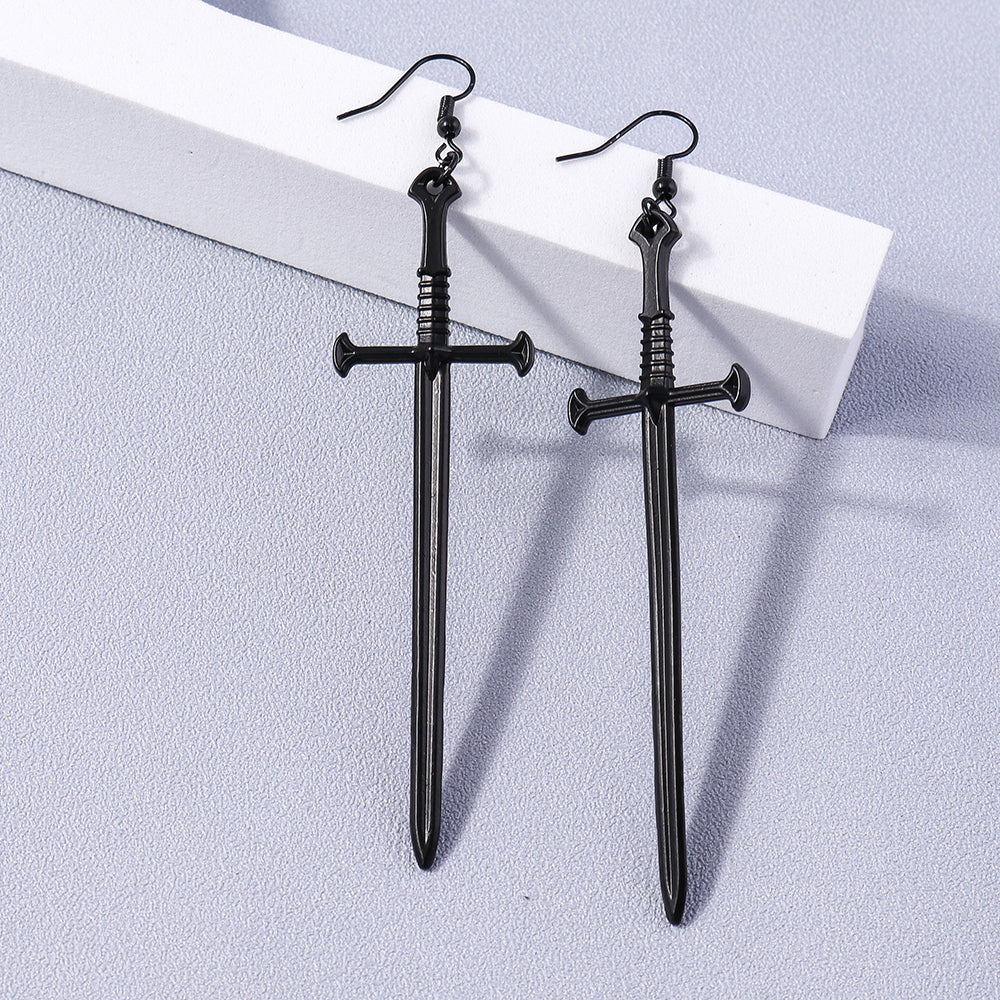 1 Pair Hip-hop Cross Alloy Drop Earrings