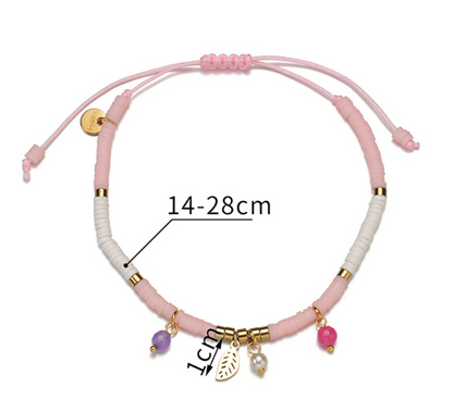 Elegant Star Leaves Stainless Steel Soft Clay Beaded Plating Women's Bracelets 1 Piece