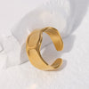 Fashion Solid Color Stainless Steel Plating Open Ring 1 Piece