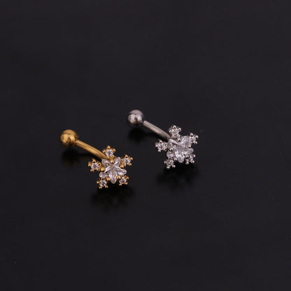 Ear Cartilage Rings & Studs Lady Flower 316 Stainless Steel  Copper Inlaid Zircon