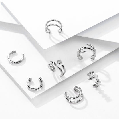 Wholesale Jewelry Basic C Shape Star Alloy Zircon Plating Ear Clips
