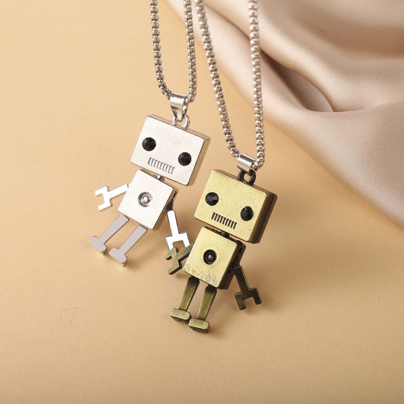 Hip-hop Robot Titanium Steel Three-dimensional Pendant Necklace 1 Piece