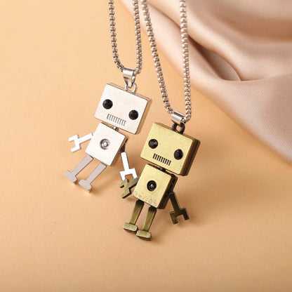 Hip-hop Robot Titanium Steel Three-dimensional Pendant Necklace 1 Piece